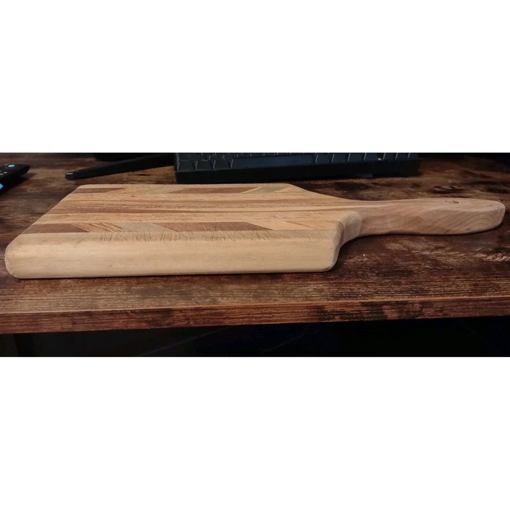 Artisan Handmade Chevron Charcuterie Board - 7x15 Walnut & Maple Inlay  1